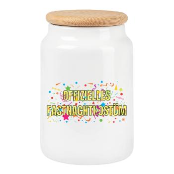 Costume officiel de carnaval - Boîte à biscuits avec couvercle en bois - blanc - Devant