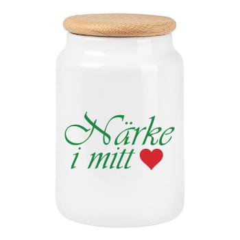 Närke dans mon cœur - Boîte à biscuits avec couvercle en bois - blanc - Devant