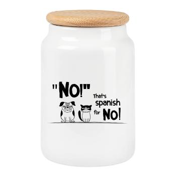 Nope. Not Today. – Sarcastic statement saying - Cookie Jar with Wooden Lid - white - Front