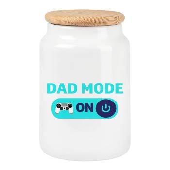 Mode papa activé – Strong Dad Life Design - Boîte à biscuits avec couvercle en bois - blanc - Devant