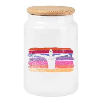 Natation artistique par équipe Natation synchronisée - Boîte à biscuits avec couvercle en bois - blanc - Devant