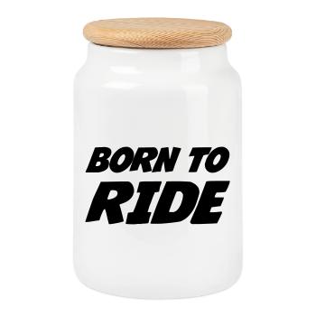 Born to Ride a Horse: Wild Design - Cookie Jar with Wooden Lid - white - Front