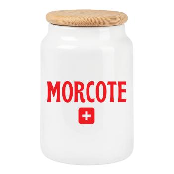 Drapeau suisse de Morcote - Boîte à biscuits avec couvercle en bois - blanc - Devant