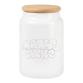 Karlsruhe Graffiti T-Shirt - Keksdose mit Holzdeckel - Weiß - Vorne