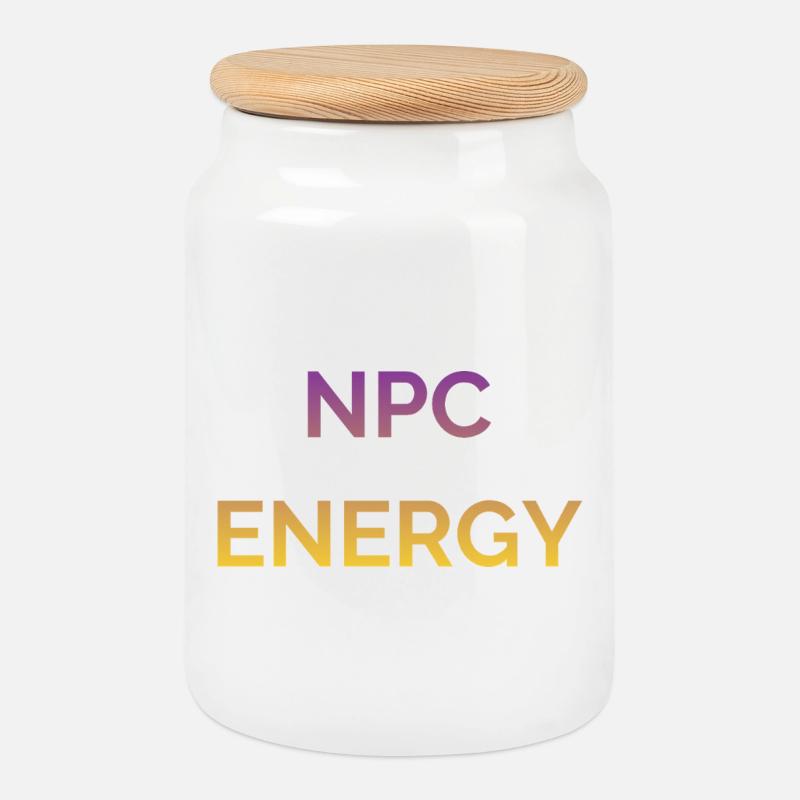 NPC Energie Gradient Logo - Keksdose mit Holzdeckel - Weiß
