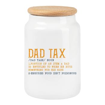T-shirt graphique fiscal Papa - Boîte à biscuits avec couvercle en bois - blanc - Devant