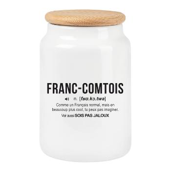 Franc Comtois N Fra Ko Twa Comme Un Francais No... - Boîte à biscuits avec couvercle en bois - blanc - Devant