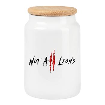 Not All Lions... - Keksdose mit Holzdeckel - Weiß - Vorne
