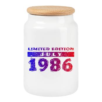 40. Geburtstag Limited Edition 07/1986 - Keksdose mit Holzdeckel - Weiß - Vorne