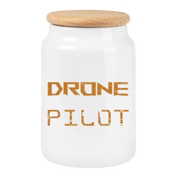 FPV Drone Pilot Freestyle & Renngeschenk - Keksdose mit Holzdeckel - Weiß - Vorne