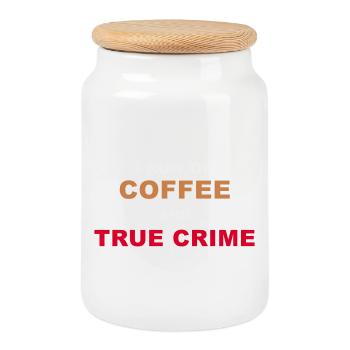 True Crime Fan - I Run On Coffee And True Crime Po - Keksdose mit Holzdeckel - Weiß - Vorne