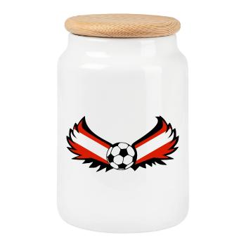 Österreich Fussball - Keksdose mit Holzdeckel - Weiß - Vorne