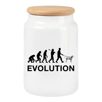 Evolution - Cookie Jar with Wooden Lid - white - Front