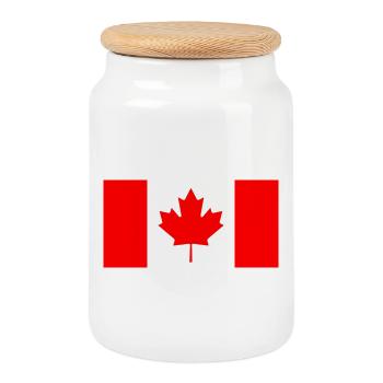 Canada - Cookie Jar with Wooden Lid - white - Front
