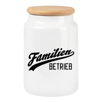 Entreprise familiale - Boîte à biscuits avec couvercle en bois - blanc - Devant