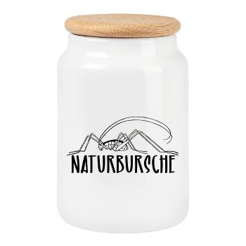 Outdoorsman - Cookie Jar with Wooden Lid - white - Front