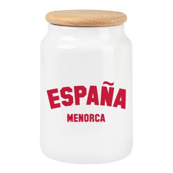 MENORCA Spain Spain España - Cookie Jar with Wooden Lid - white - Front