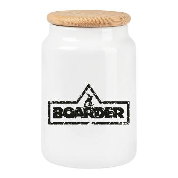 Boarder Cadre Blanc 2C - Boîte à biscuits avec couvercle en bois - blanc - Devant