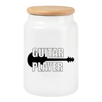 Guitar Player ! - Boîte à biscuits avec couvercle en bois - blanc - Devant