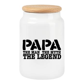 papa - Keksdose mit Holzdeckel - Weiß - Vorne
