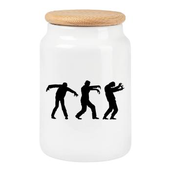 des morts-vivants - Boîte à biscuits avec couvercle en bois - blanc - Devant