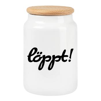 löppt - Cookie Jar with Wooden Lid - white - Front