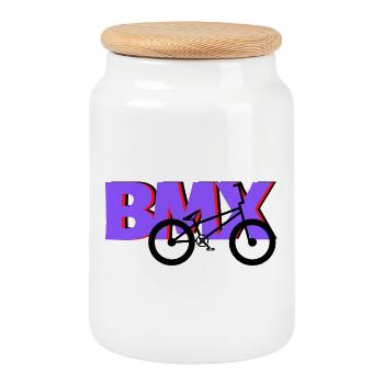 T-shirt BMX Air Trick – Ride the Sky - Boîte à biscuits avec couvercle en bois - blanc - Devant