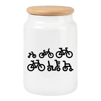 Evolution mountain bike MTB VTT vélo de course - Boîte à biscuits avec couvercle en bois - blanc - Devant