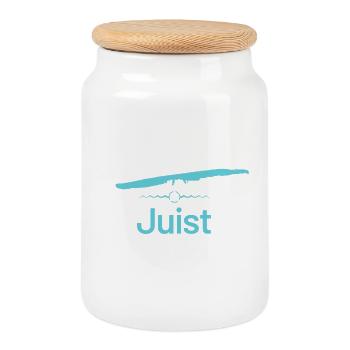 Juist | Carte de conception - Boîte à biscuits avec couvercle en bois - blanc - Devant