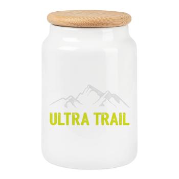 Ultra Trail - Keksdose mit Holzdeckel - Weiß - Vorne