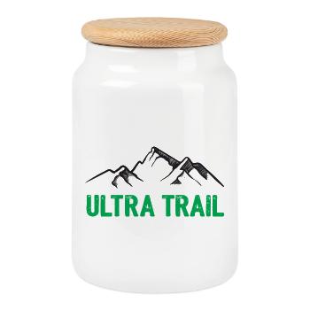 Ultra Trail - Keksdose mit Holzdeckel - Weiß - Vorne