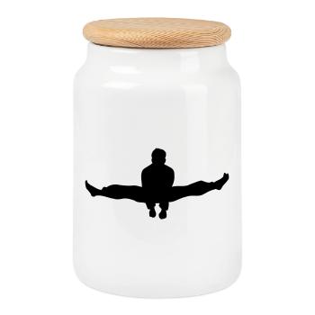 Karaté ou taekwondo double kick teinte - Boîte à biscuits avec couvercle en bois - blanc - Devant