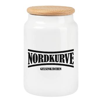 Nordkurve Gelsenkirchen Geschenkidee - Keksdose mit Holzdeckel - Weiß - Vorne