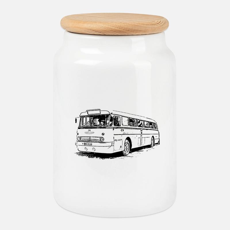 Ikarus 66 - Keksdose mit Holzdeckel - Weiß