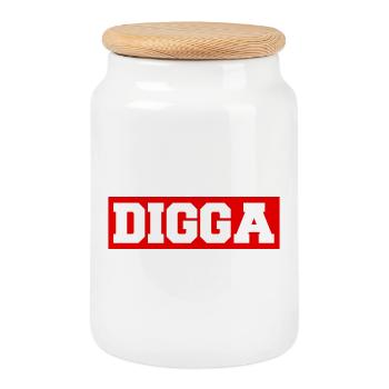 Digga - Keksdose mit Holzdeckel - Weiß - Vorne