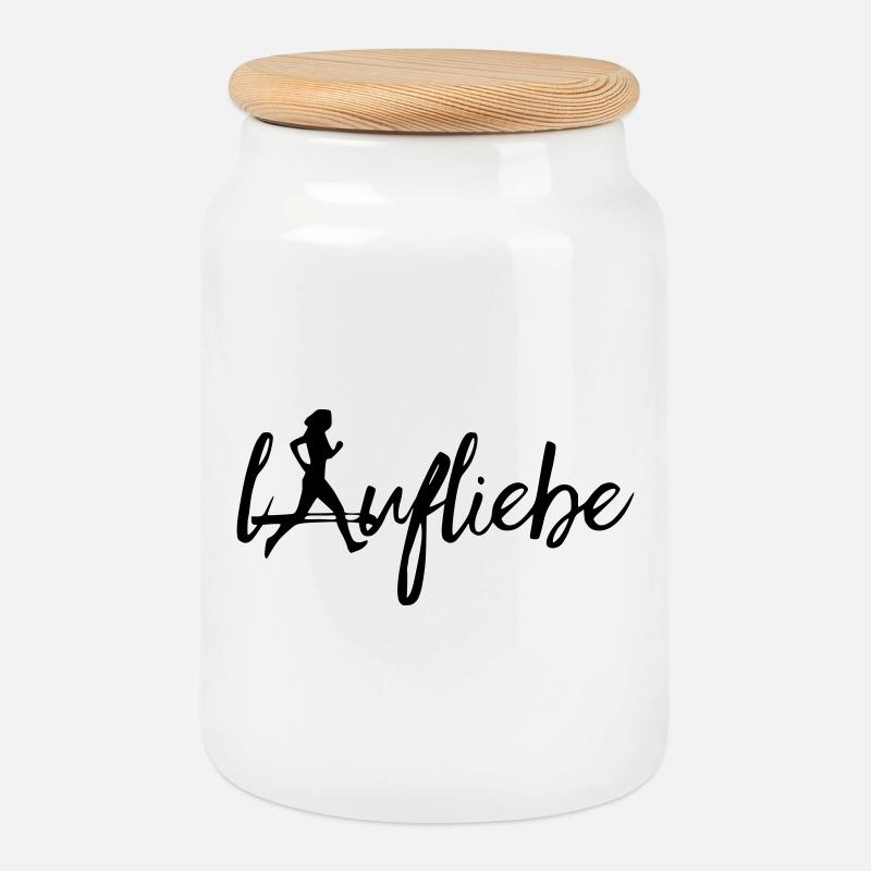Laufliebe Ladies - Keksdose mit Holzdeckel - Weiß