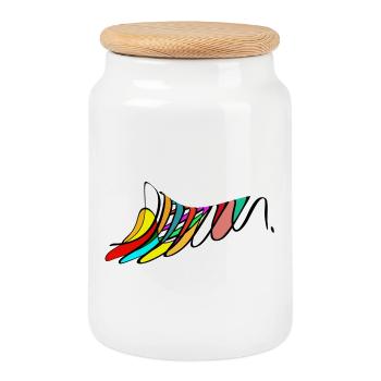 Se sentir bien - Boîte à biscuits avec couvercle en bois - blanc - Devant