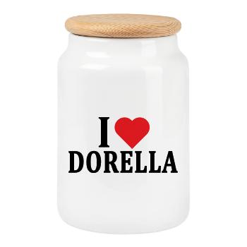 T-shirt J’adore Dorella t-shirt idée cadeau - Boîte à biscuits avec couvercle en bois - blanc - Devant