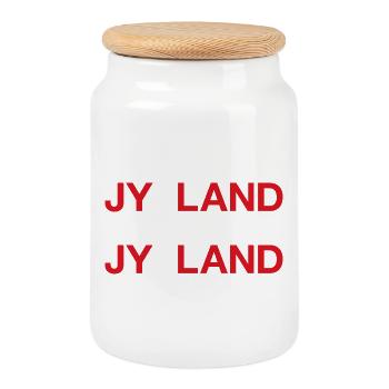 JYLLAND Dänemark Denmark Dänische Flagge - Keksdose mit Holzdeckel - Weiß - Vorne