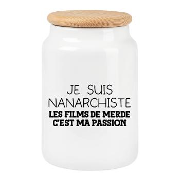 Je suis Nanarchiste - Humour Cinéma - Boîte à biscuits avec couvercle en bois - blanc - Devant