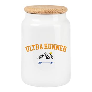 Ultra Runner - Keksdose mit Holzdeckel - Weiß - Vorne