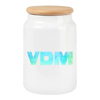 VDM - Boîte à biscuits avec couvercle en bois - blanc - Devant