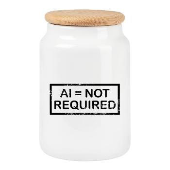 AI = not required (black) - Cookie Jar with Wooden Lid - white - Front