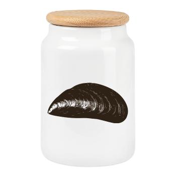 Moule Moule - Boîte à biscuits avec couvercle en bois - blanc - Devant