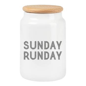 Sonntags-Runday - Keksdose mit Holzdeckel - Weiß - Vorne