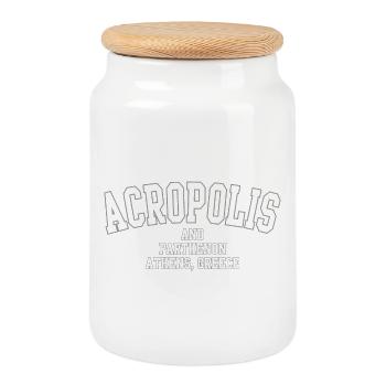 Acropole, Parthénon, Athènes Patrimoine - Boîte à biscuits avec couvercle en bois - blanc - Devant