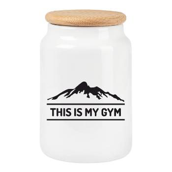 Trail Running - This is My Gym - Boîte à biscuits avec couvercle en bois - blanc - Devant