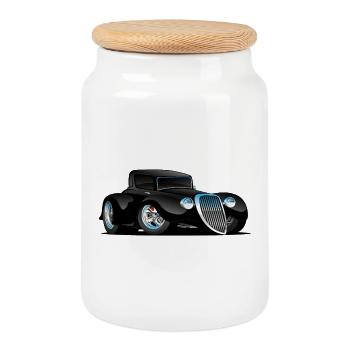 Midnight Muscle: Power in Black - Cookie Jar with Wooden Lid - white - Front