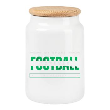 Football my sport my passion green - Cookie Jar with Wooden Lid - white - Front