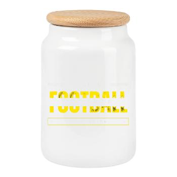 Football my sport my passion yellow - Cookie Jar with Wooden Lid - white - Front